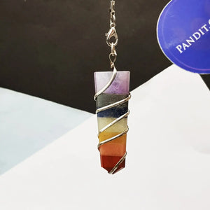 7 Chakra Spiral Pencil Pendant