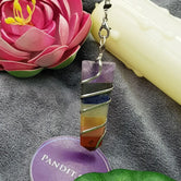 7 Chakra Spiral Pencil Pendant — main pendant view