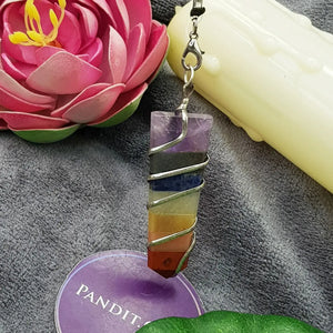 7 Chakra Spiral Pencil Pendant