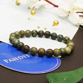 African Turquoise Bracelet — front view of bracelet showing beads and stringing