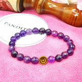 Amethyst Diamond Cut Bracelet — front view of bracelet showing beads and stringing