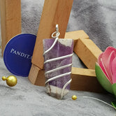 Amethyst Spiral Pencil Pendant — main pendant view