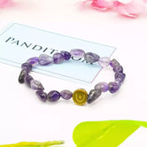 Amethyst Tumble Bracelet — front view of bracelet showing beads and stringing