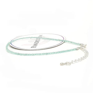Aqua Blue Chalcedony Anklet — close-up of gemstone beads detail