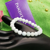 Aquamarine Bracelet — front view of bracelet showing beads and stringing