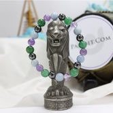 Aquarius Zodiac Sign Bracelet — front view of bracelet showing beads and stringing