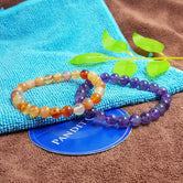 Aries and Aries Zodiac Compatibility Bracelet — front view of bracelet showing beads and stringing