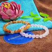 Aries and Taurus Zodiac Compatibility Bracelet — front view of bracelet showing beads and stringing