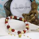 Aries Zodiac Sign Bracelet — front view of bracelet showing beads and stringing
