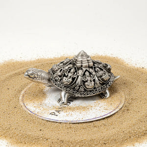 Ashtalakshmi Tortoise with Shree Yantra — close-up of facial features and detail