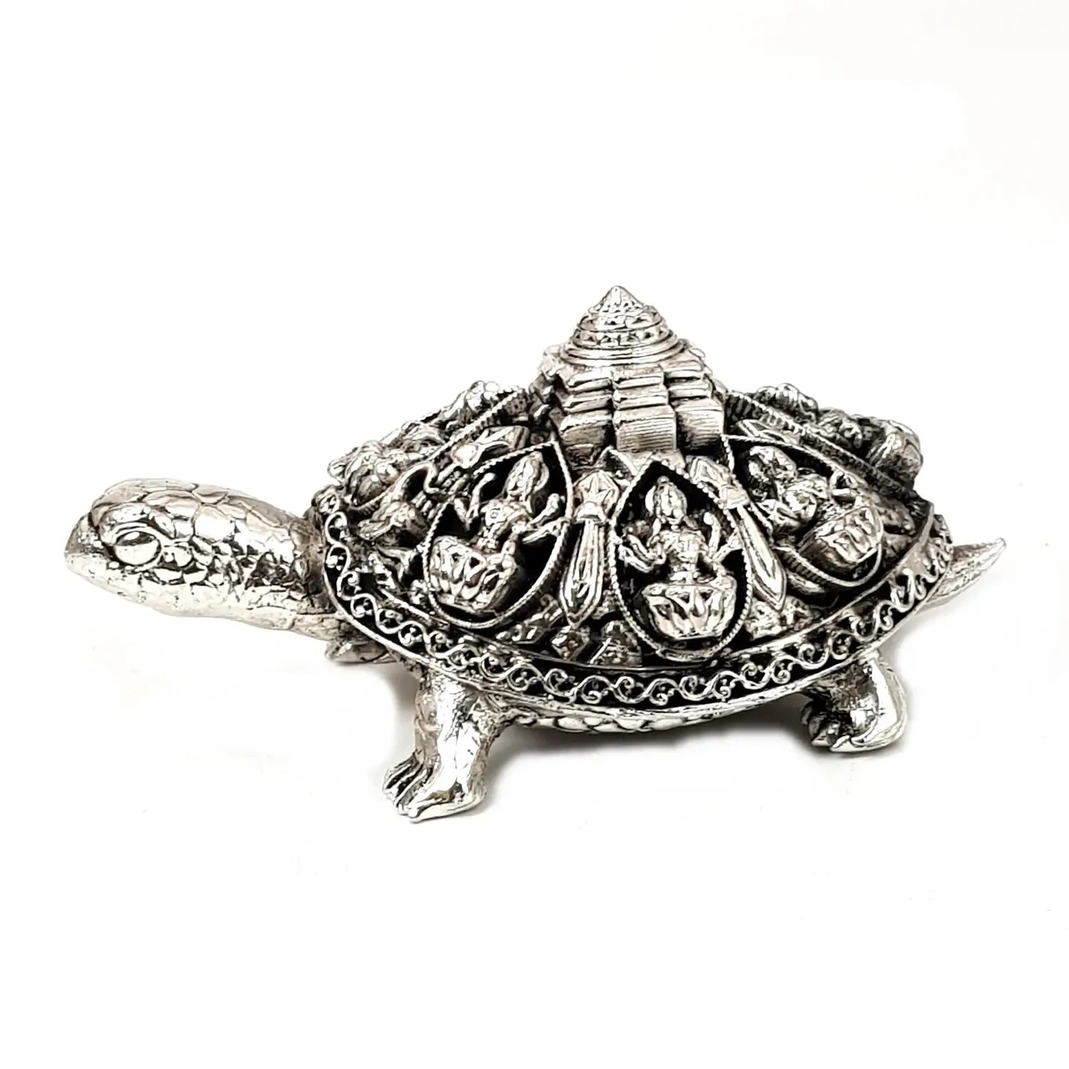 Ashtalakshmi Tortoise with Shree Yantra — main idol/statue view