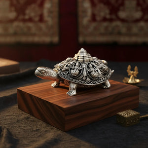 Ashtalakshmi Tortoise with Shree Yantra — close-up of facial features and detail