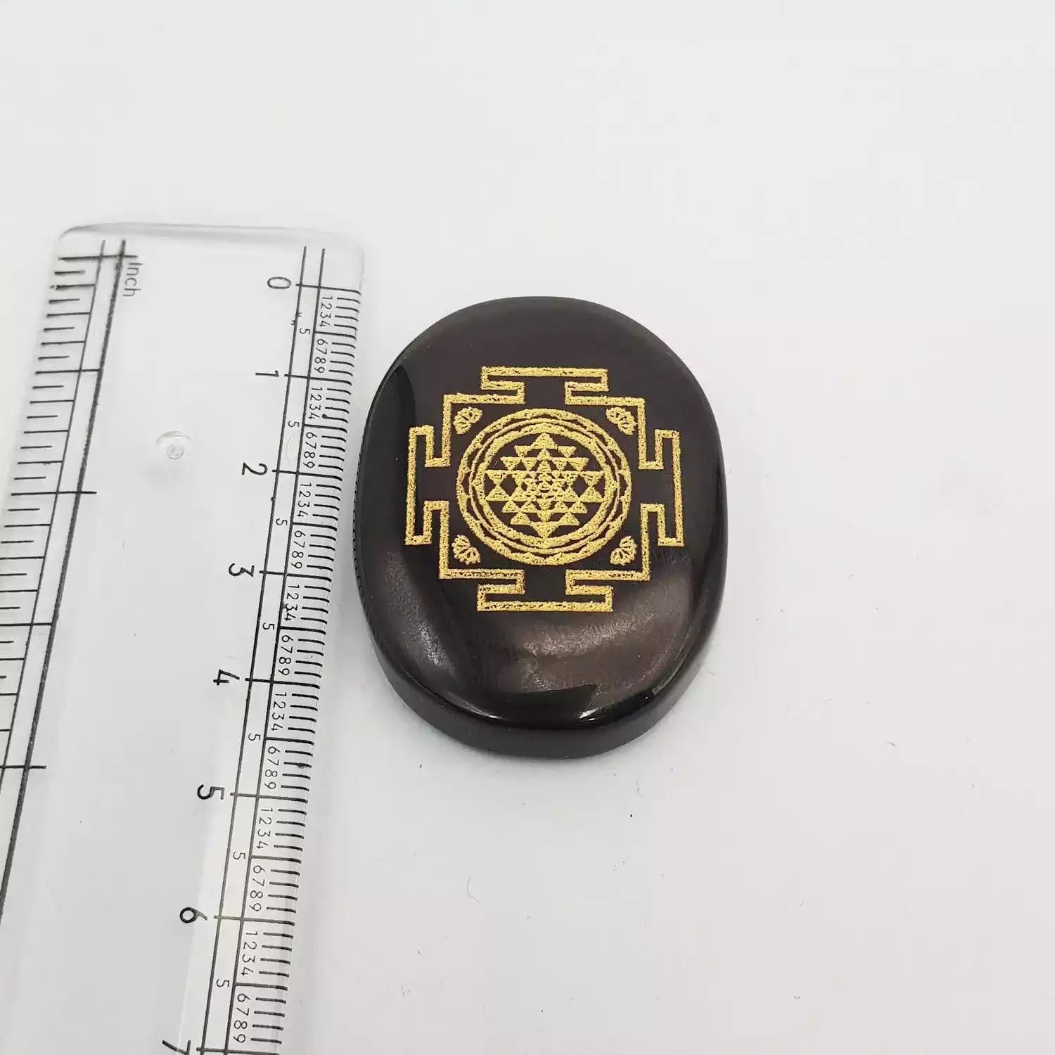 Black Agate Shree Yantra Coin