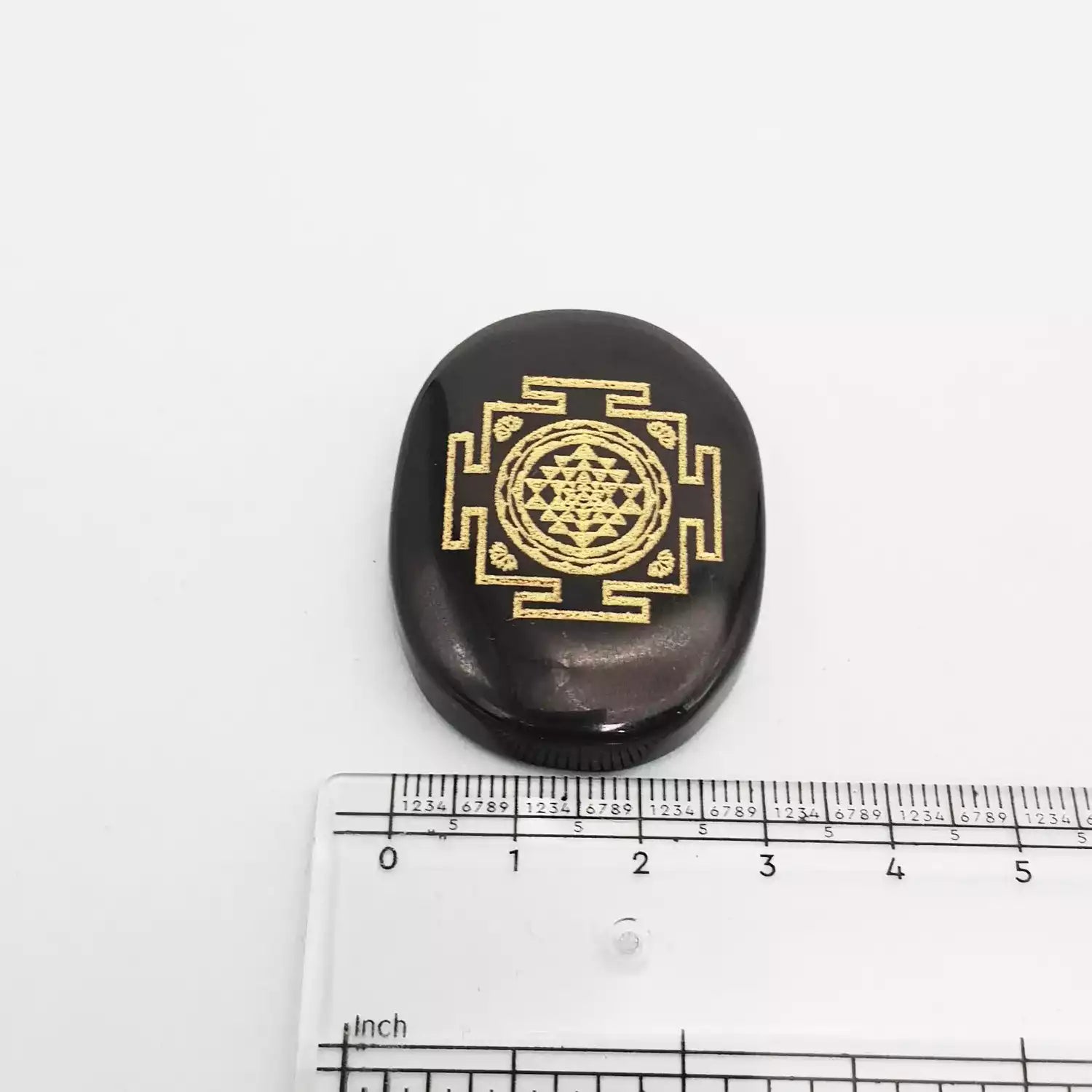 Black Agate Shree Yantra Coin