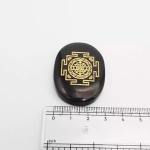 Black Agate Shree Yantra Coin