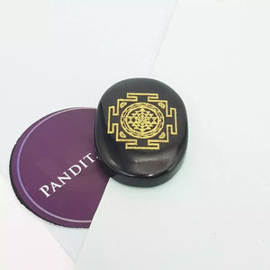 Black Agate Shree Yantra Coin