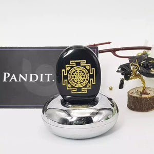 Black Agate Shree Yantra Coin