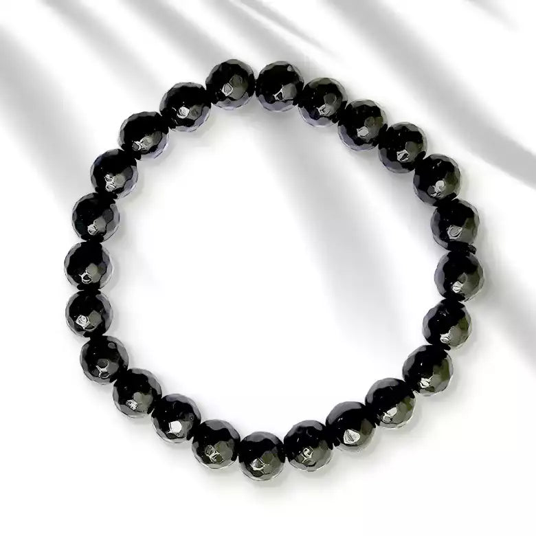 Black Diamond Cut Glass Bracelet