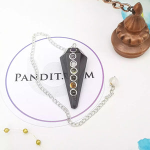 Black Obsidian 7 Chakra Dowsing Pendulum