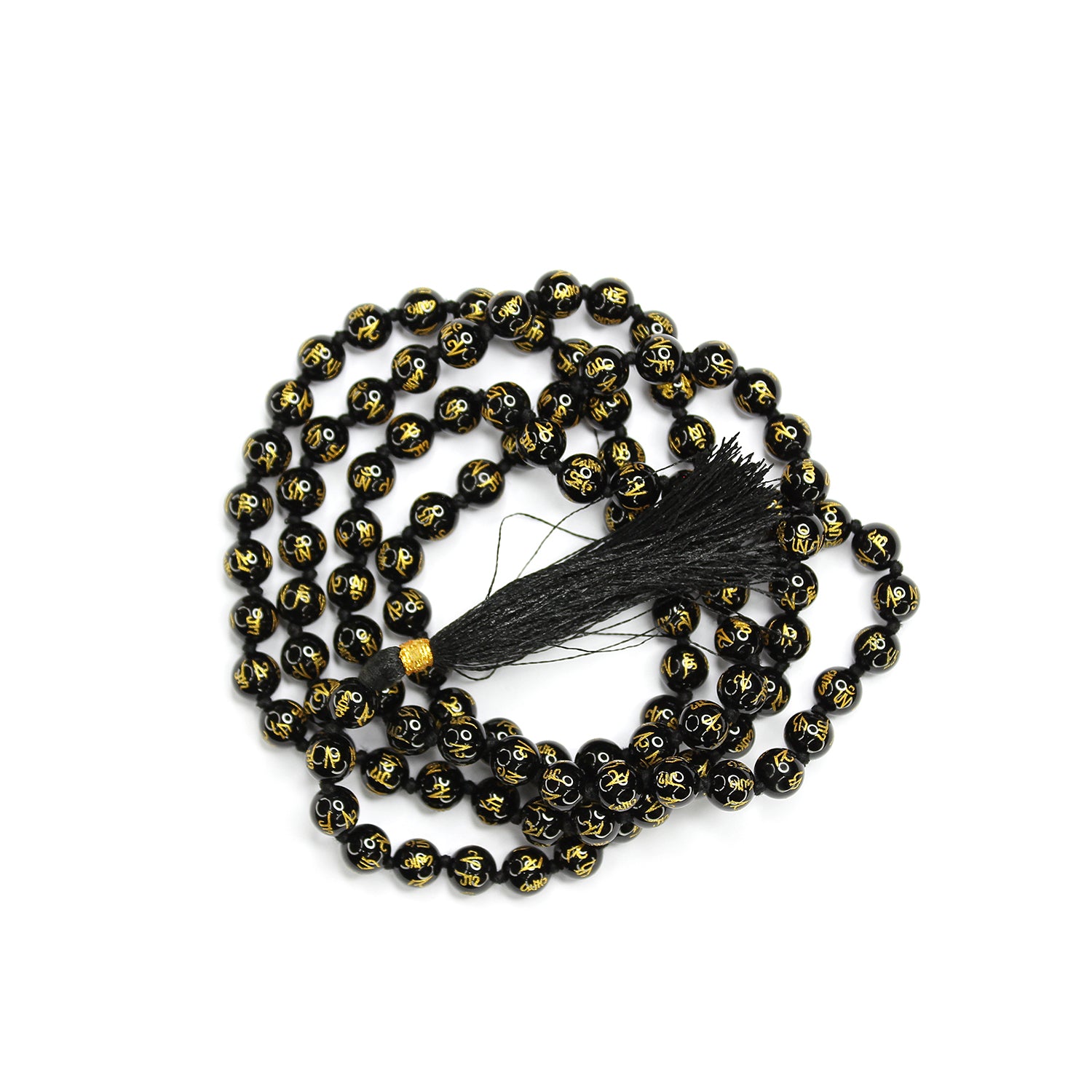 Black Onyx Om Mani Padme Hum Mala