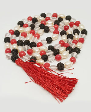 Black Rudraksha Sphatik Moonga Pearl Mala