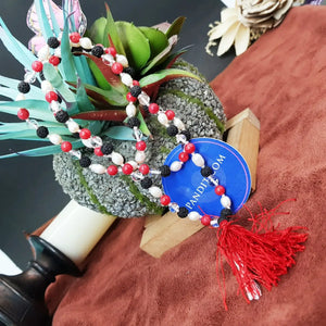 Black Rudraksha Sphatik Moonga White Pearl Mala