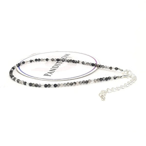 Black Rutilated Quartz Anklet — main anklet view showing stones and chain