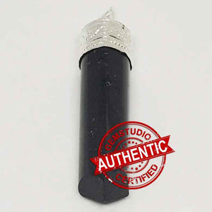 Black Tourmaline Cap Pencil Pendant