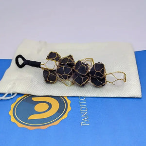 Black Tourmaline with Selenite Car Hanging Raw Stones