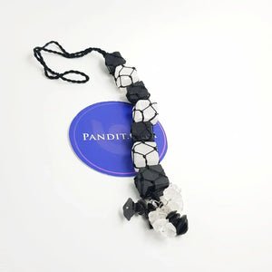 Black Tourmaline With Selenite Car Hanging Raw Stones