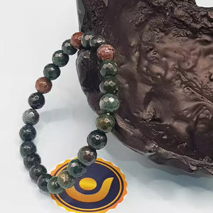 Blood Agate Diamond Cut Bracelet