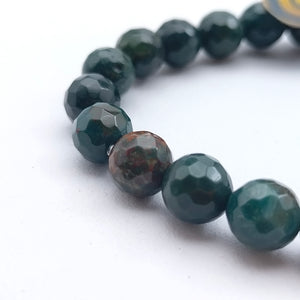 Blood Agate Diamond Cut Bracelet