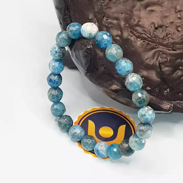 Blue Apatite Diamond Cut Bracelet