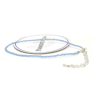 Blue Chalcedony Anklet — close-up of gemstone beads detail