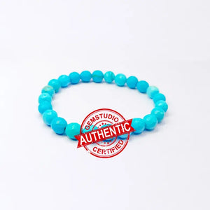 Blue Magnesite Turquoise Diamond Cut Bracelet