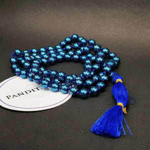 Blue Peacock Hematite Mala