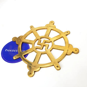 Brass Swastik With Lotus Flower Plate Premium