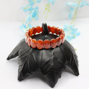 Carnelian Oval Faceted Bracelet