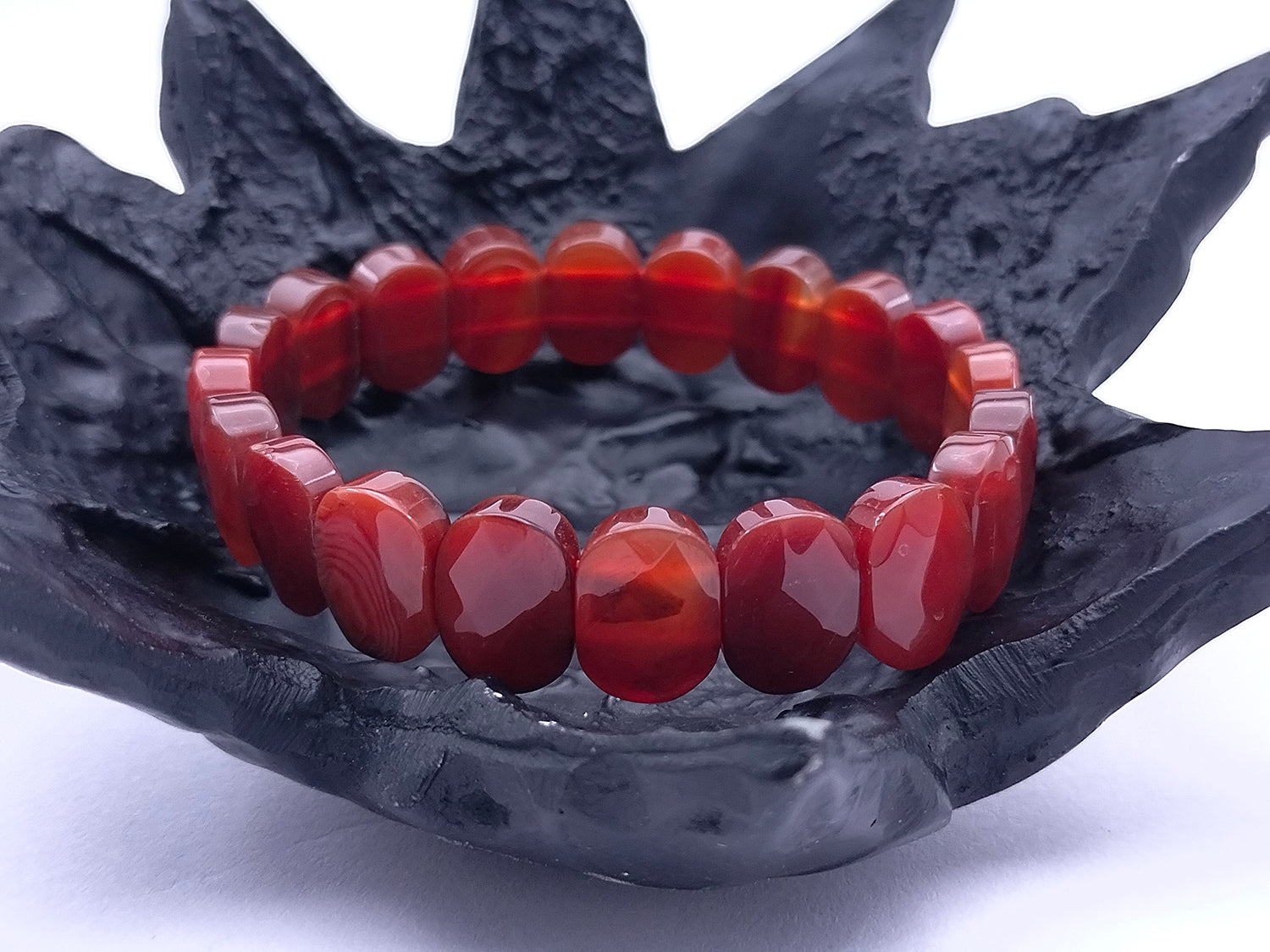 Carnelian Oval Faceted Bracelet