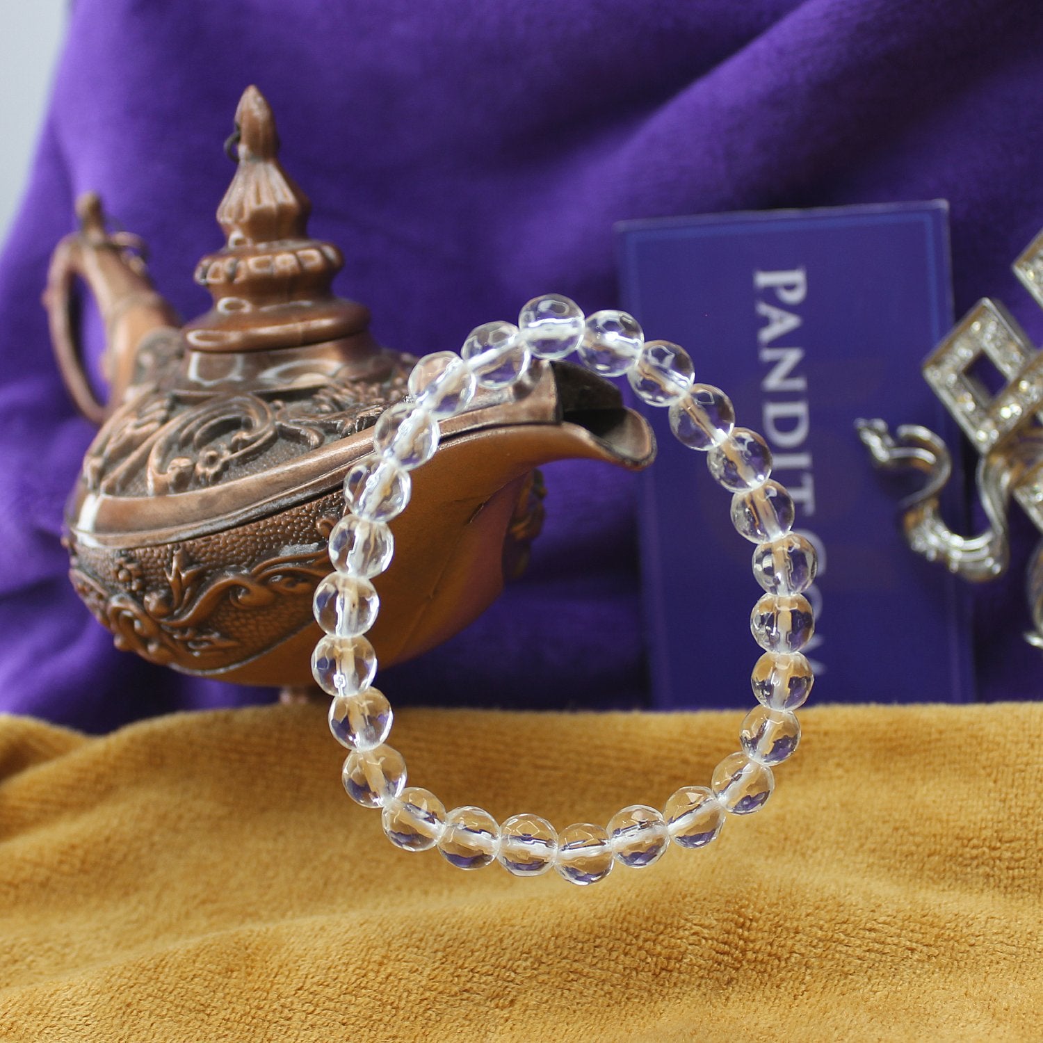 Clear Diamond Cut Glass Bracelet Inner Beauty - Main Image