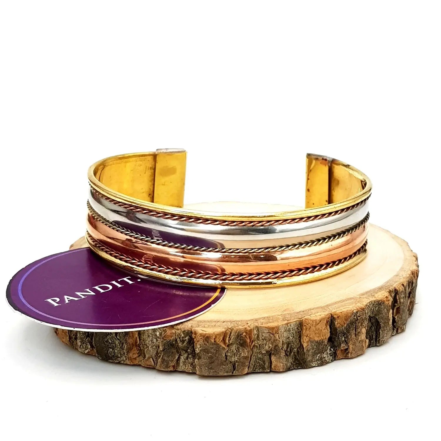 Copper and Brass Bracelet with White Metal — packaging back cover with usage guide