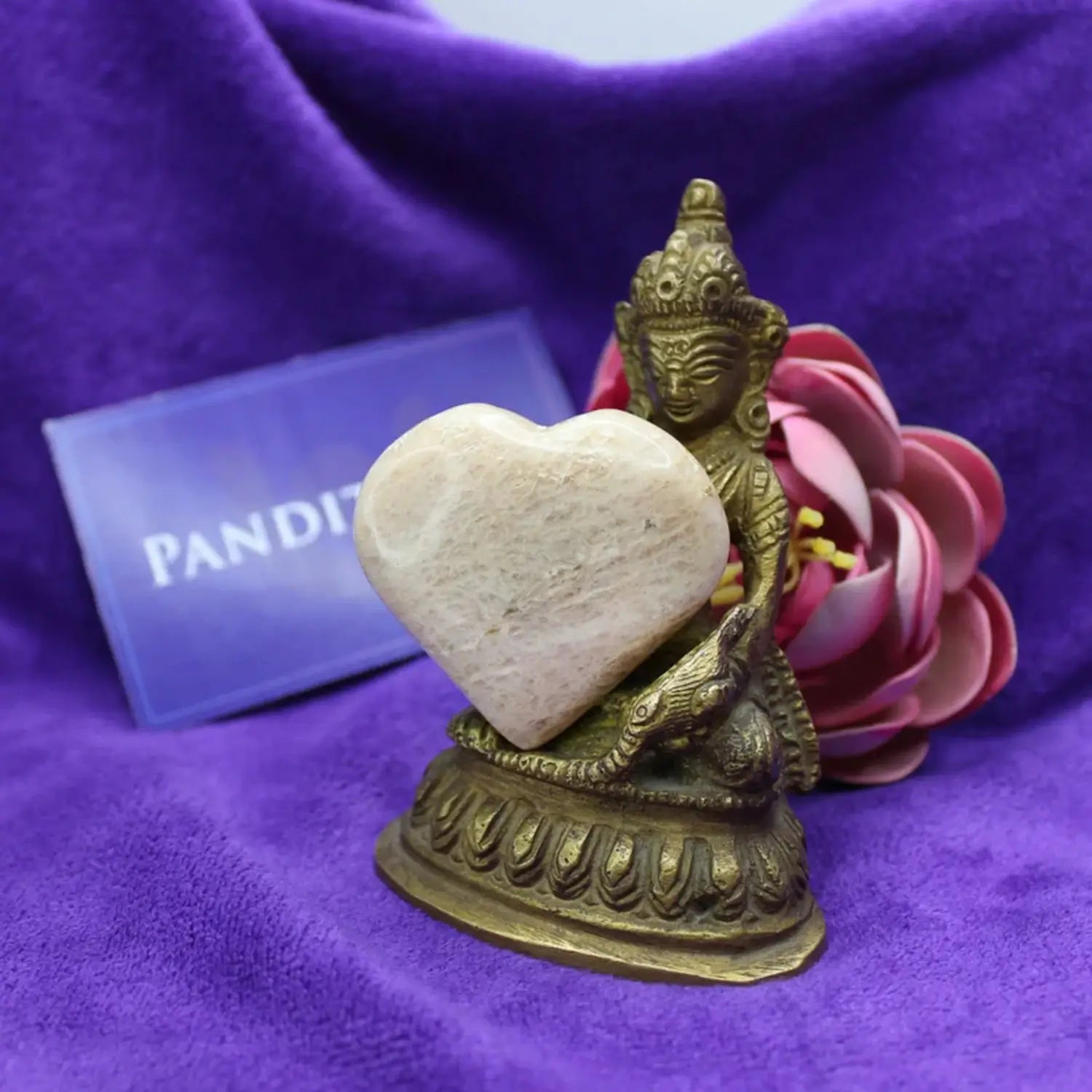 Cream Moonstone Healing Crystal Heart Stone