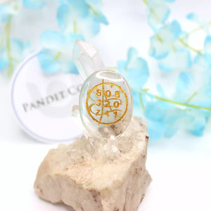 Crystal Quartz Zibu Symbol Coin