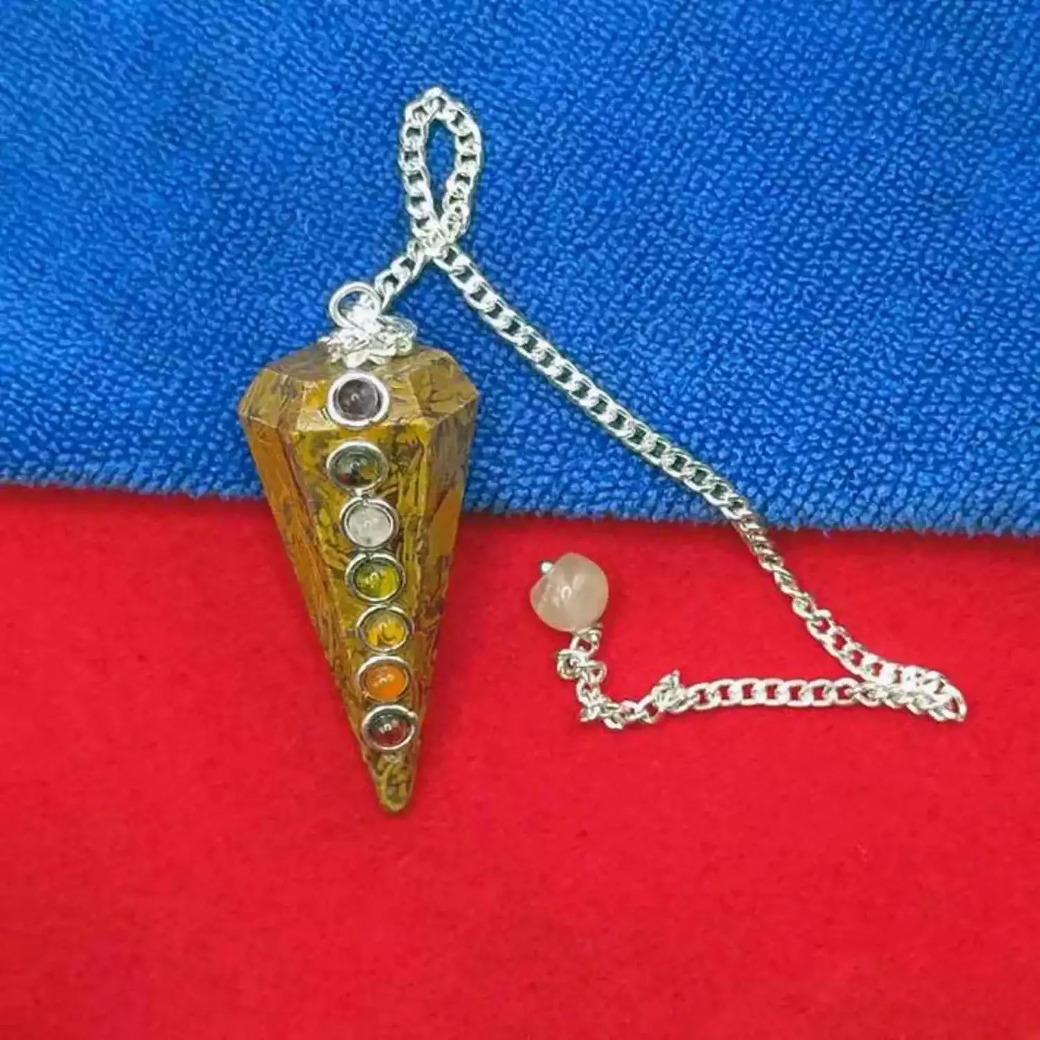 Elephant Jasper 7 Chakra Dowsing Pendulum