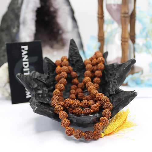Five Mukhi Rudraksha Mala — full 108-bead mala view