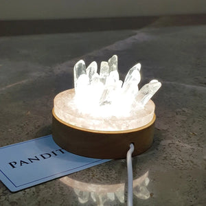 Gemstone Cluster Lamp With Wooden Base — main product view