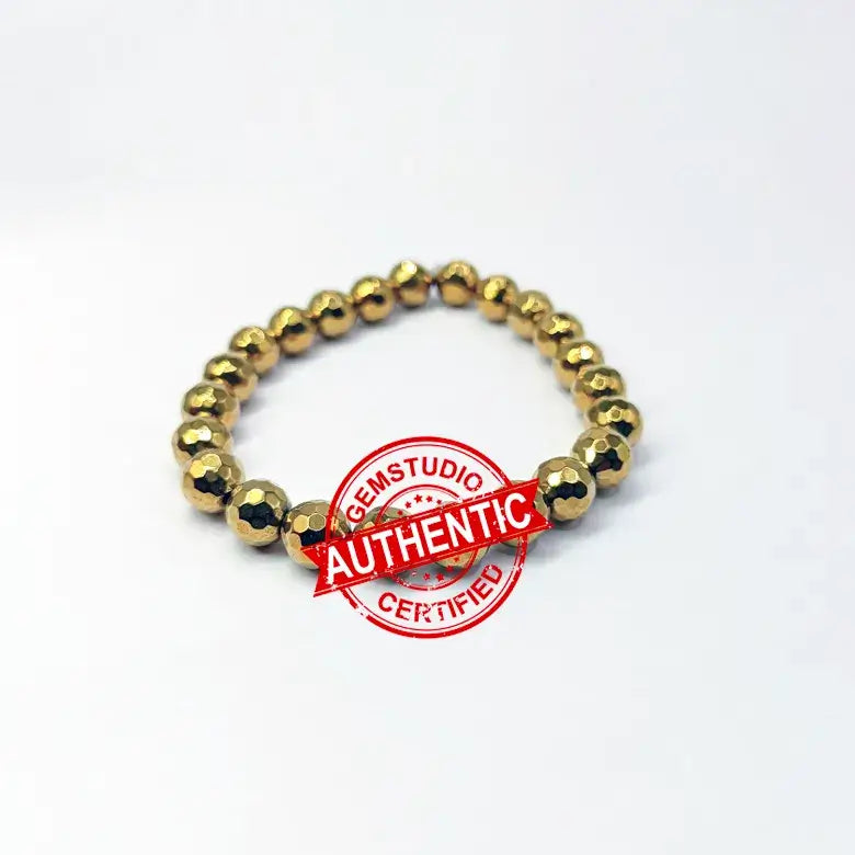 Golden Hematite Diamond Cut Bracelet