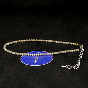Golden Rutilated Quartz Anklet — close-up of gemstone beads detail