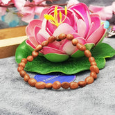 Golden Sunstone Tumble Bracelet — front view of bracelet showing beads and stringing