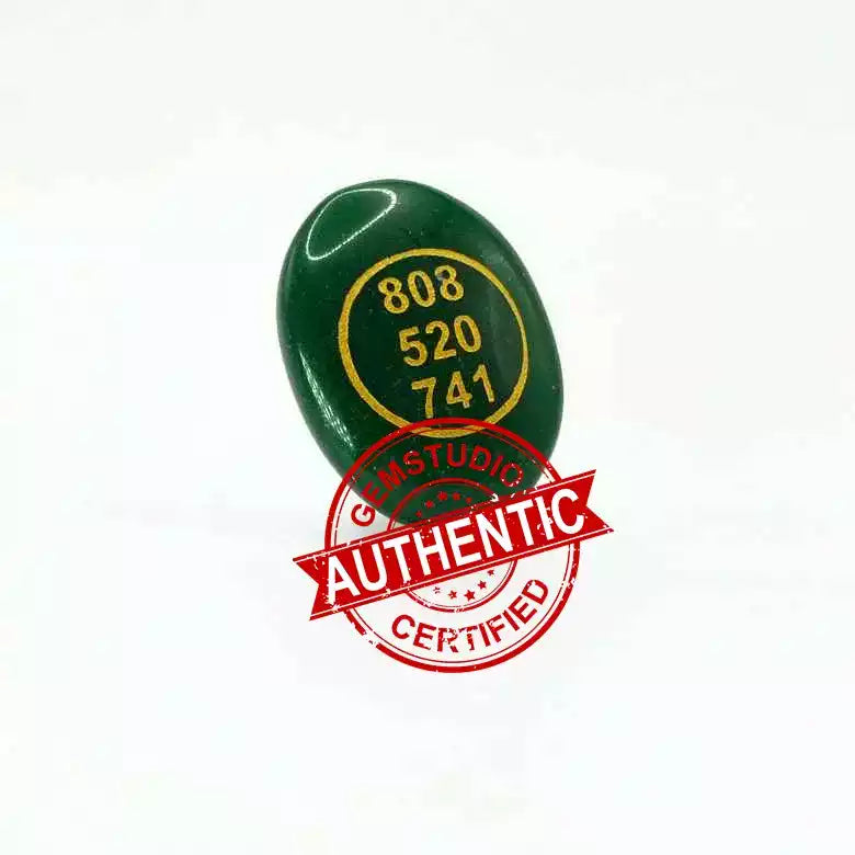 Green Aventurine Zibu Symbol Coin